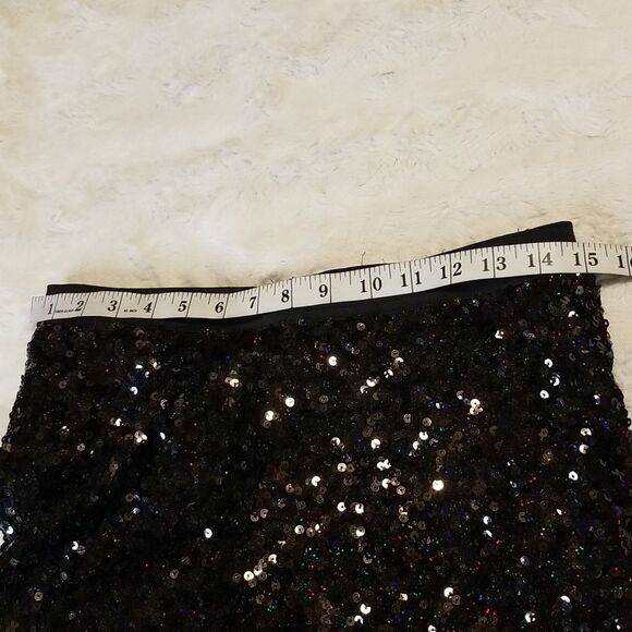 French Connection Sequin Pants Womens Size Medium Black - Picture 7 of 9